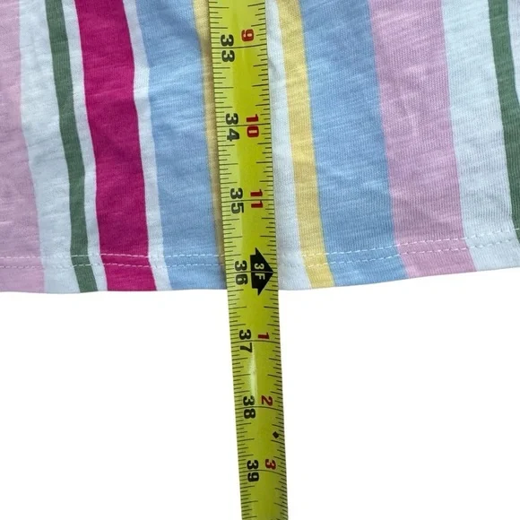 Gap Rainbow Multi-Stripe Dress Sleeveless Crew Neck Knee Length L NWT - Picture 4 of 7